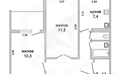 Купить 2-комнатную квартиру, Брест, Восток, ул. Московская. Фото 19