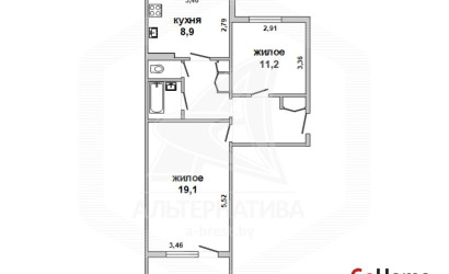 Купить 2-комнатную квартиру, Жабинка, , . Фото 12