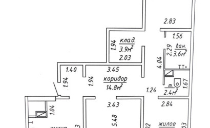 Купить 3-комнатную квартиру, Новополоцк, Денисова ул., 2/А. Фото 17