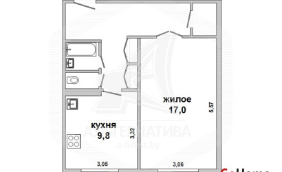 Купить 1-комнатную квартиру, Брест, Центр, ул. Пушкинская. Фото 13