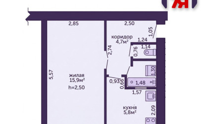 Купить 1-комнатную квартиру, Слуцк, Корзуна ул., 5. Фото 22