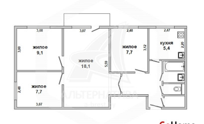 Купить 4-комнатную квартиру, Брест, Центр, наб. Франциска Скорины. Фото 14