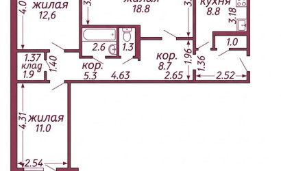 Купить 3-комнатную квартиру, Гродно, Фолюш, 15/194. Фото 16