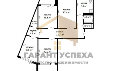 Купить 4-комнатную квартиру, Брест, ул. Орловская, д. . Фото 13