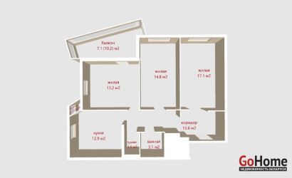 Купить 3-комнатную квартиру, Минск, Гвишиани ул., 10 (Первомайский район). Фото 6