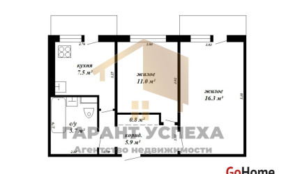 Купить 2-комнатную квартиру, Кобрин, Настасича. Фото 19