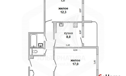 Купить 2-комнатную квартиру, Брест, Восток, ул. Орловская. Фото 1