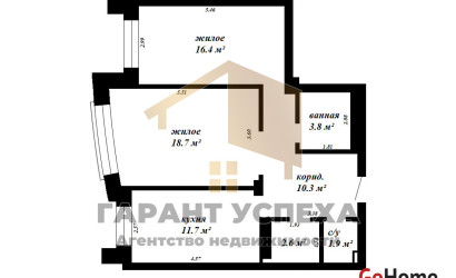 Купить 2-комнатную квартиру, Брест, ул. Октябрьской революции, д. . Фото 12