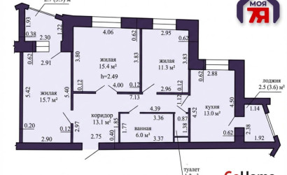 Купить 3-комнатную квартиру, Солигорск, Молодежная ул., 30. Фото 19