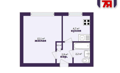 Купить 1-комнатную квартиру, Молодечно, Франтишка Скорины ул., 2. Фото 10