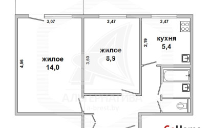 Купить 2-комнатную квартиру, Брест, Центр, ул. МОПРа. Фото 1