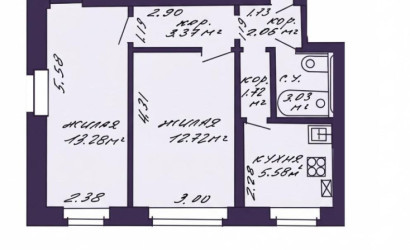 Купить 2-комнатную квартиру, Минск, Чорного ул., 35 (Первомайский район). Фото 2