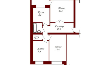 Купить 3-комнатную квартиру, Пинск, Рокоссовского, 29. Фото 8