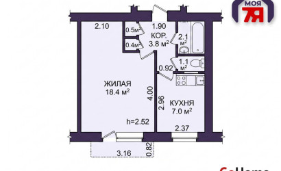 Купить 1-комнатную квартиру, Минск, Пулихова ул., 5 (Партизанский район). Фото 2