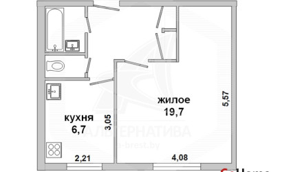 Купить 1-комнатную квартиру, Брест, Центр, ул. Халтурина. Фото 1