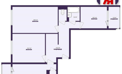 Купить 3-комнатную квартиру, Солигорск, Октябрьская ул., 101. Фото 31