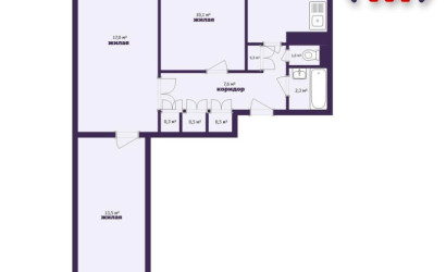 Купить 3-комнатную квартиру, Солигорск, Парковая ул., 22. Фото 10