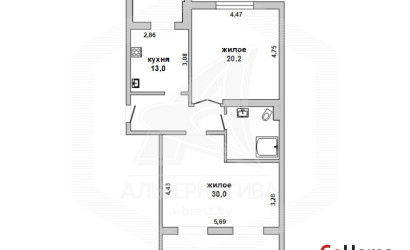 Купить 2-комнатную квартиру, Брест, Восток, ул. Стафеева. Фото 1
