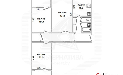 Купить 3-комнатную квартиру, Брест, Ковалево, ул. Волгоградская. Фото 1
