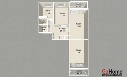 Купить 3-комнатную квартиру, Минск, Рокоссовского просп., 125 (Ленинский район). Фото 11