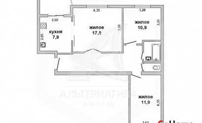 Купить 3-комнатную квартиру, Брест, Дубровка, ул. Дубровская. Фото 1