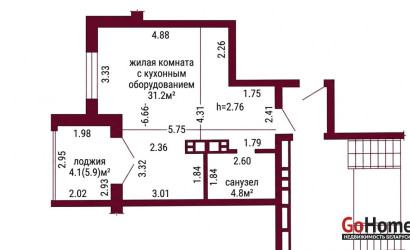 Купить 1-комнатную квартиру, Гродно, Ивана Якубовского, 16. Фото 10