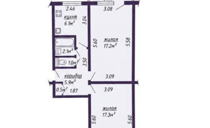 Купить 2-комнатную квартиру, Минск, Калиновского ул., 95(Первомайский район). Фото 2