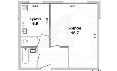 Купить 1-комнатную квартиру, Кобрин, , . Фото 14