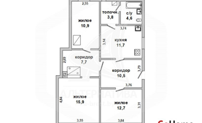 Купить 3-комнатную квартиру, Брест, Катин бор, ул. Лейтенанта Рябцева. Фото 1