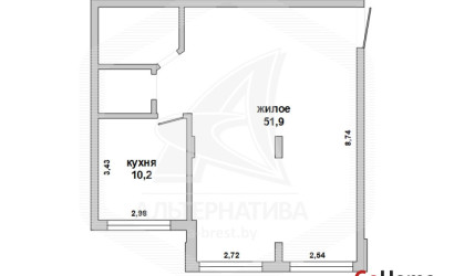 Купить 2-комнатную квартиру, Брест, Ковалево, пр-т Республики. Фото 1