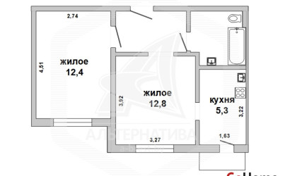 Купить 2-комнатную квартиру, Жабинка, , . Фото 1