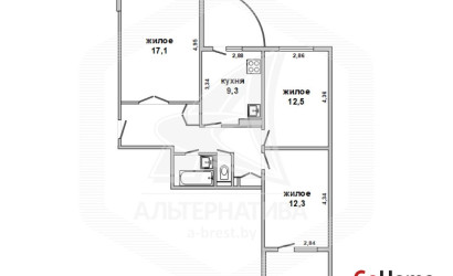 Купить 3-комнатную квартиру, Брест, Ковалево, ул. Луцкая. Фото 14
