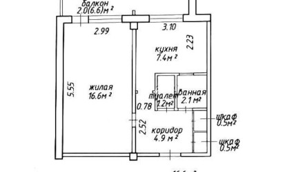 Купить 1-комнатную квартиру, Минск, Пушкина просп., 36 (Фрунзенский район). Фото 3