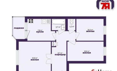 Купить 3-комнатную квартиру, Смолевичи, Советская ул., 158. Фото 17