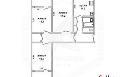 Купить 3-комнатную квартиру, Брест, Ковалево, ул. Луцкая. Фото 18