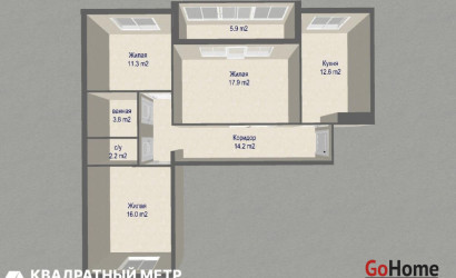 Купить 3-комнатную квартиру, Минск, Притыцкого ул., 49 (Фрунзенский район). Фото 25