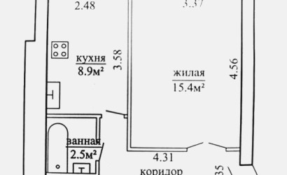 Купить 1-комнатную квартиру, Могилев, Строителей, 22/В. Фото 14