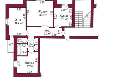Купить 3-комнатную квартиру, Гродно, Терешковой, 40. Фото 15