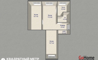 Купить 3-комнатную квартиру, Минск, Калиновского ул., 5 (Первомайский район). Фото 12