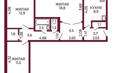 Купить 3-комнатную квартиру, Гродно, Гая, 15. Фото 21