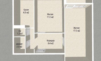 Купить 2-комнатную квартиру, Речица, Молодежная ул., 36. Фото 12