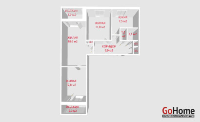 Купить 3-комнатную квартиру, Минск, Глебки ул., 8 (Фрунзенский район). Фото 16