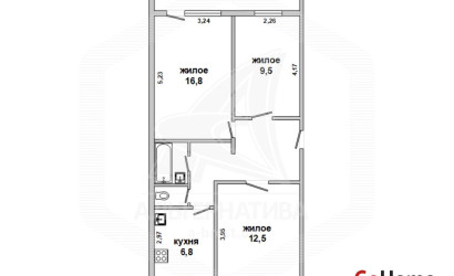 Купить 3-комнатную квартиру, Брест, Центр, б-р Космонавтов. Фото 6