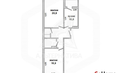 Купить 2-комнатную квартиру, Брест, Южный, ул. Гвардейская. Фото 1