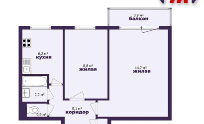 Купить 2-комнатную квартиру, Солигорск, ул. Набережная, 19. Фото 22