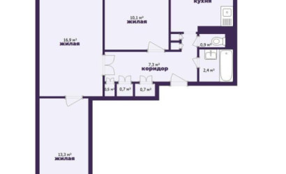 Купить 3-комнатную квартиру, Солигорск, Ленина ул., 22. Фото 23