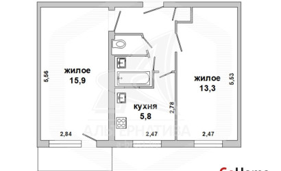 Купить 2-комнатную квартиру, Брест, Центр, ул. Комсомольская. Фото 1