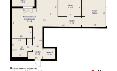 Купить 3-комнатную квартиру, Минск, Макаенка ул., 12/е(Первомайский район). Фото 15