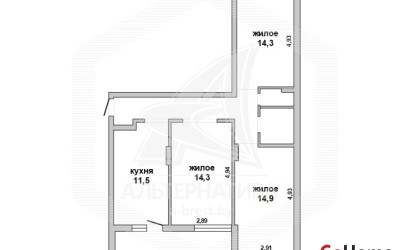 Купить 3-комнатную квартиру, Брест, Ковалево, ул. Октябрьской Революции