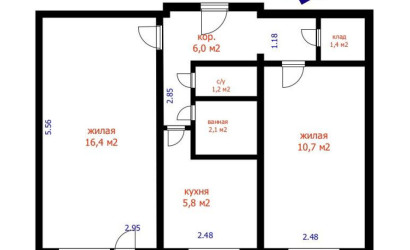 Купить 2-комнатную квартиру, Минск, Данилы Сердича ул., 4 (Фрунзенский район). Фото 16